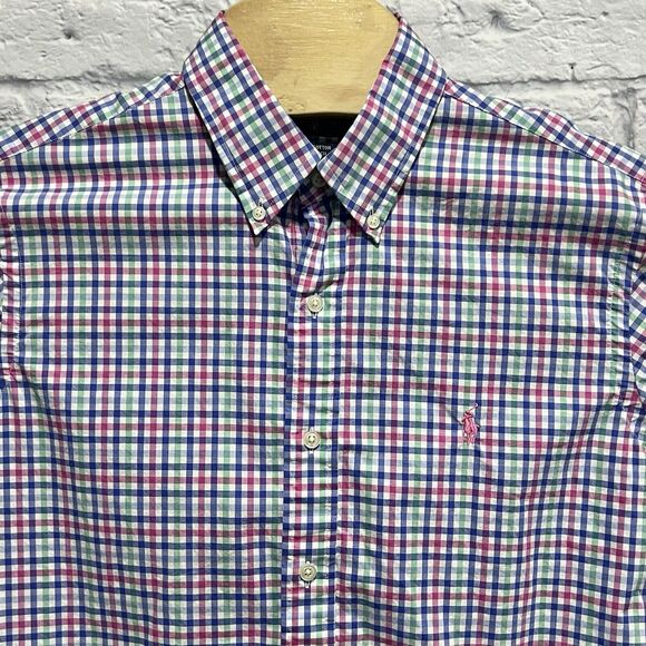 Ralph Lauren Men Multicolor Long Sleeve Plaid Button Down Pink Pony Size Medium - Picture 4 of 9